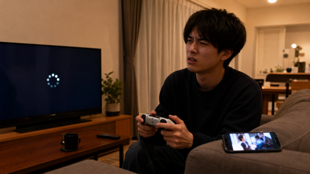 ゲームだけ繋がらない症状を確認する様子