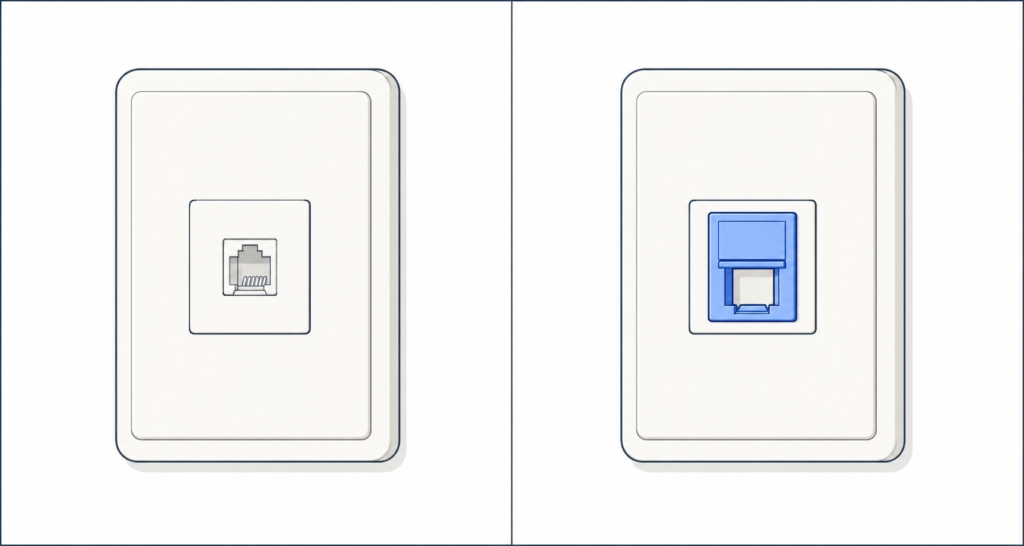 モジュラージャックと光コンセント