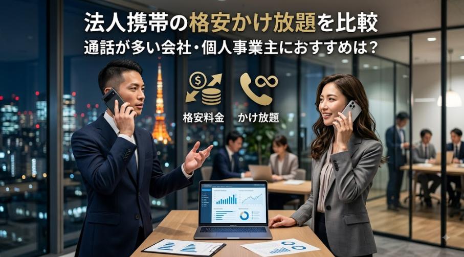 法人携帯の格安かけ放題を比較｜